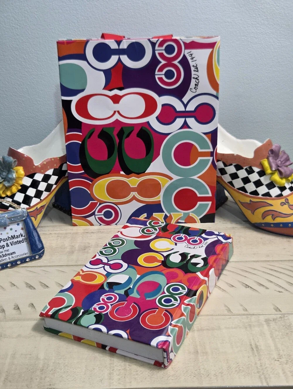 Coach Poppy Pop C Journal & Gift Bag Set - EUC Notebook / Brand New Bag